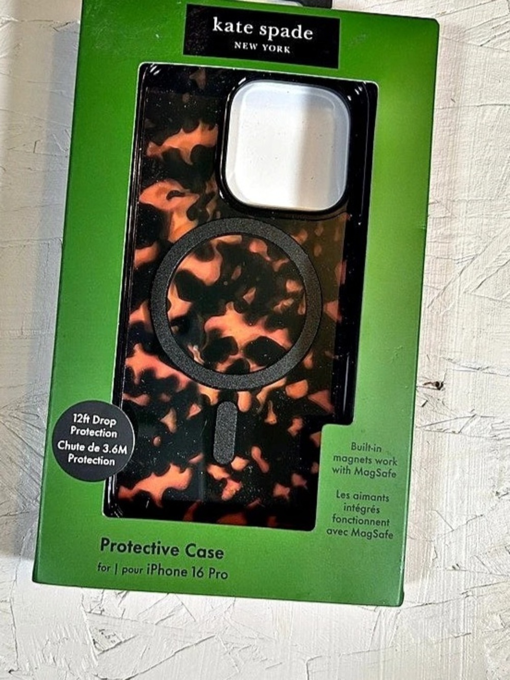 Kate Spade Protective Case for iPhone 16 Pro Tortoiseshell iPhone 16 Pro Case